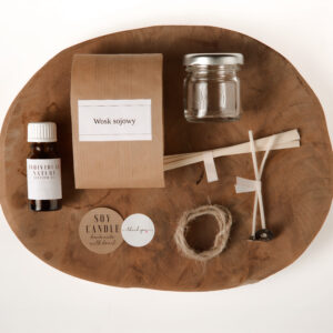 Zestaw do wykonania MINI ŚWIECZKI 40 ml na podziękowania dla gości WOSK SOJOWY 100%
